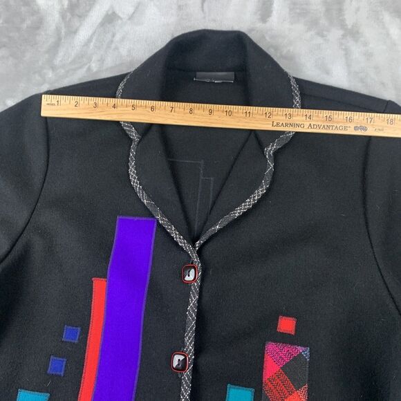 Lynn Murray Wool Jacket Women's 3XL Abstract Art Topper Button Up Coat (0593) - Picture 8 of 10